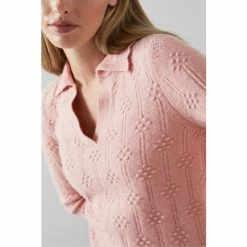 LK Bennett Pink Orla Bubble Knit Lace Collar Jumper -LK Bennett Shop unnamed file 2666