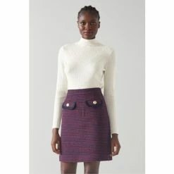 LK Bennett Brigitte Cream Merino Wool Ribbed Jumper