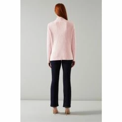 LK Bennett Pink Melody Wool Cotton Ribbed Turtle Neck Jumper -LK Bennett Shop unnamed file 2685
