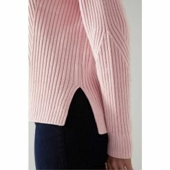 LK Bennett Pink Melody Wool Cotton Ribbed Turtle Neck Jumper -LK Bennett Shop unnamed file 2686