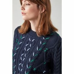 LK Bennett Mia Navy Blue Cotton Wool Cable Knit Jumper -LK Bennett Shop unnamed file 2705