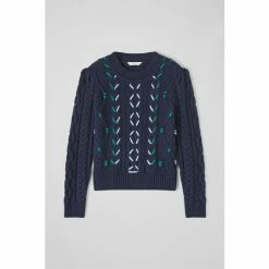 LK Bennett Mia Navy Blue Cotton Wool Cable Knit Jumper -LK Bennett Shop unnamed file 2706