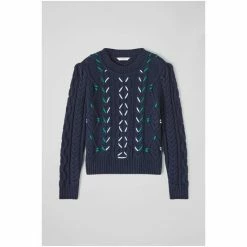 LK Bennett Mia Navy Blue Cotton Wool Cable Knit Jumper -LK Bennett Shop unnamed file 2707