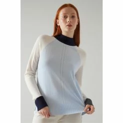 LK Bennett Blue Bergen Merino Blend Colourblock Jumper -LK Bennett Shop unnamed file 2710