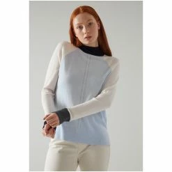 LK Bennett Blue Bergen Merino Blend Colourblock Jumper -LK Bennett Shop unnamed file 2712