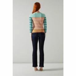 LK Bennett Pink Love Multi-Stripe Sustainably Sourced Merino Wool Ribbed Jumper -LK Bennett Shop unnamed file 2715