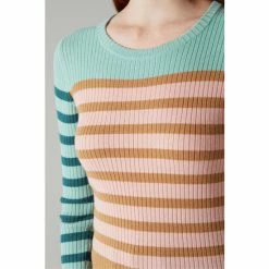 LK Bennett Pink Love Multi-Stripe Sustainably Sourced Merino Wool Ribbed Jumper -LK Bennett Shop unnamed file 2716
