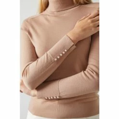 LK Bennett LKBennett Natural Mya Camel Sustainably Sourced Merino Wool Polo Neck Jumper -LK Bennett Shop unnamed file 2720