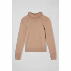 LK Bennett LKBennett Natural Mya Camel Sustainably Sourced Merino Wool Polo Neck Jumper -LK Bennett Shop unnamed file 2722