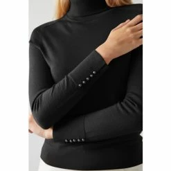 LK Bennett LKBennett Mya Black Sustainably Sourced Merino Wool Polo Neck Jumper -LK Bennett Shop unnamed file 2725