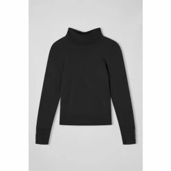LK Bennett LKBennett Mya Black Sustainably Sourced Merino Wool Polo Neck Jumper -LK Bennett Shop unnamed file 2726