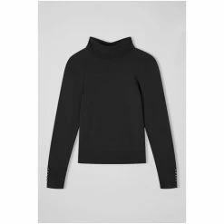 LK Bennett LKBennett Mya Black Sustainably Sourced Merino Wool Polo Neck Jumper -LK Bennett Shop unnamed file 2727