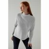 LK Bennett Grey Melody Wool Cotton Ribbed Turtle Neck Jumper