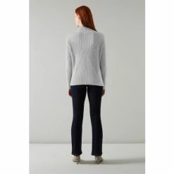 LK Bennett Grey Melody Wool Cotton Ribbed Turtle Neck Jumper -LK Bennett Shop unnamed file 2730