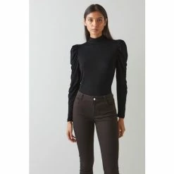 LK Bennett Black Cora Gathered Roll Neck (Athos Pallas) Top