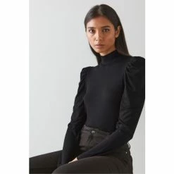 LK Bennett Black Cora Gathered Roll Neck (Athos Pallas) Top -LK Bennett Shop unnamed file 2740