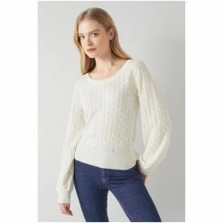 LK Bennett Cream Emma Cotton-Wool Lacy Jumper -LK Bennett Shop unnamed file 2748