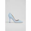 LK Bennett Faye Blue/Cream Polka Dot Silk Court Shoes