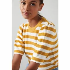 LK Bennett Madison Cream/Gold Metallic Stripe Knitted Top -LK Bennett Shop unnamed file 2761