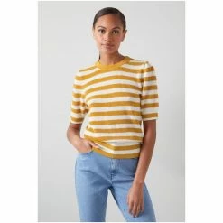 LK Bennett Madison Cream/Gold Metallic Stripe Knitted Top -LK Bennett Shop unnamed file 2762