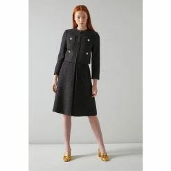 Lk Bennett Chelsea Black Sparkle Tweed Jacket