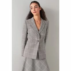 LK Bennett Pink Mya Prince Of Wales Check Blazer