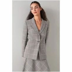 LK Bennett Pink Mya Prince Of Wales Check Blazer -LK Bennett Shop unnamed file 2801