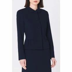 LK Bennett Blue Nolan Crop Jacket