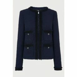 LK Bennett Blue Charlee Boucle Jacket With Trim -LK Bennett Shop unnamed file 2832