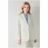 LK Bennett White Bree Pinstripe Stretch Cotton Blazer