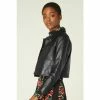LK Bennett Aubree Black Leather Cropped Jacket