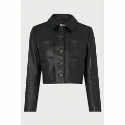 LK Bennett Aubree Black Leather Cropped Jacket -LK Bennett Shop unnamed file 2867