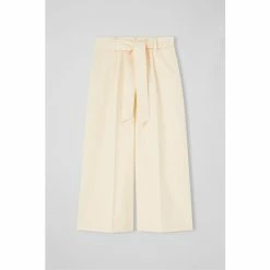 LK Bennett Lena Cream Cotton Wide Leg Cropped Trousers -LK Bennett Shop unnamed file 2877