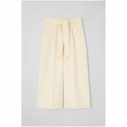 LK Bennett Lena Cream Cotton Wide Leg Cropped Trousers -LK Bennett Shop unnamed file 2878