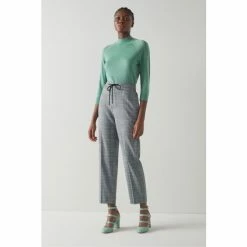 LK Bennett L.K.Bennett Kristen Grey Prince Of Wales Check Drawstring Trousers