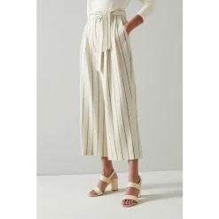 LK Bennett Almeida Cream/Blue Stripe Trousers