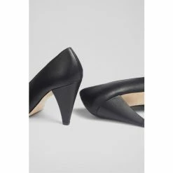 LK Bennett Micaela Leather Cone Heel Black Courts -LK Bennett Shop unnamed file 289
