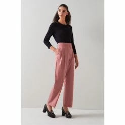 LK Bennett Pink Bacall Wool-Blend Pleat Front Slouchy Trousers 2 LK Bennett Pink Bacall Wool-Blend Pleat Front Slouchy Trousers -LK Bennett Shop unnamed file 2896