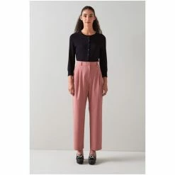 LK Bennett Pink Bacall Wool-Blend Pleat Front Slouchy Trousers 4 LK Bennett Pink Bacall Wool-Blend Pleat Front Slouchy Trousers -LK Bennett Shop unnamed file 2898