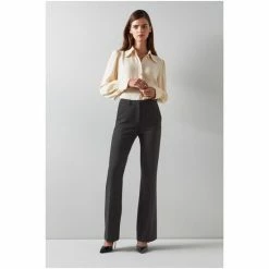 LK Bennett Halina Black Crepe Flared Tailored Trousers -LK Bennett Shop unnamed file 2903