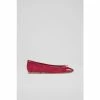 LK Bennett Kara Red Suede And Patent Toe Cap Ballerina Flats