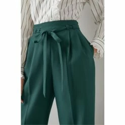 LK Bennett Green Garance ECOVERO™ Wide Leg Cropped Trousers -LK Bennett Shop unnamed file 2911