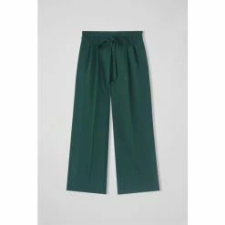 LK Bennett Green Garance ECOVERO™ Wide Leg Cropped Trousers -LK Bennett Shop unnamed file 2912
