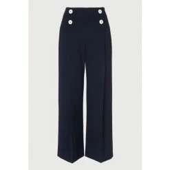 LK Bennett Blue Parker Button Front Trousers -LK Bennett Shop unnamed file 2927