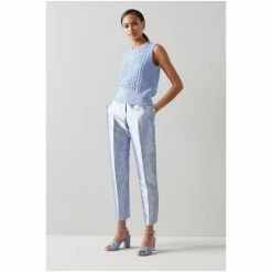 LK Bennett X Royal Ascot Blue Rosalind Satin Floral Jacquard Trousers 4 LK Bennett X Royal Ascot Blue Rosalind Satin Floral Jacquard Trousers -LK Bennett Shop unnamed file 2938