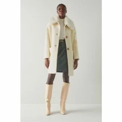 LK Bennett Cream Aster Wool-Blend Bouclé Faux Fur Collar Coat -LK Bennett Shop unnamed file 2975