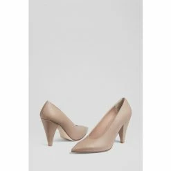 LK Bennett Natural Micaela Taupe Leather Cone Heel Courts -LK Bennett Shop unnamed file 298