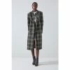 LK Bennett Grey Quentin Check Wool Double Breasted Coat