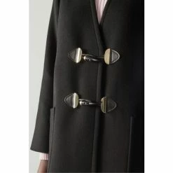 LK Bennett Cassius Black Recycled Wool Collarless Coat -LK Bennett Shop unnamed file 2990