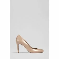 LK Bennett Natural Stila Patent Leather Round Toe Courts
